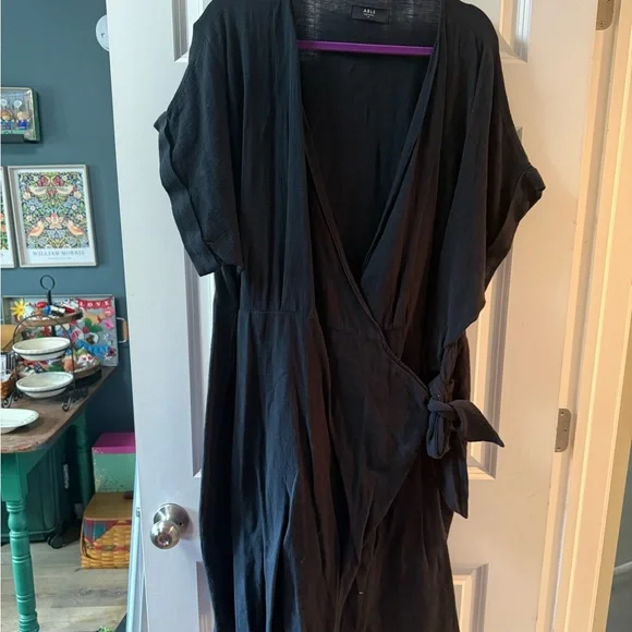 Able Black Wrap Dress - Picture 1 of 3